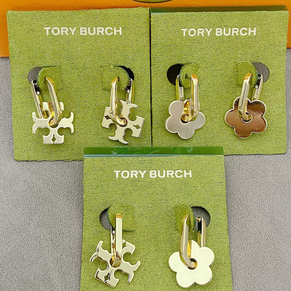 Tory Burch Letter Flower Earrings